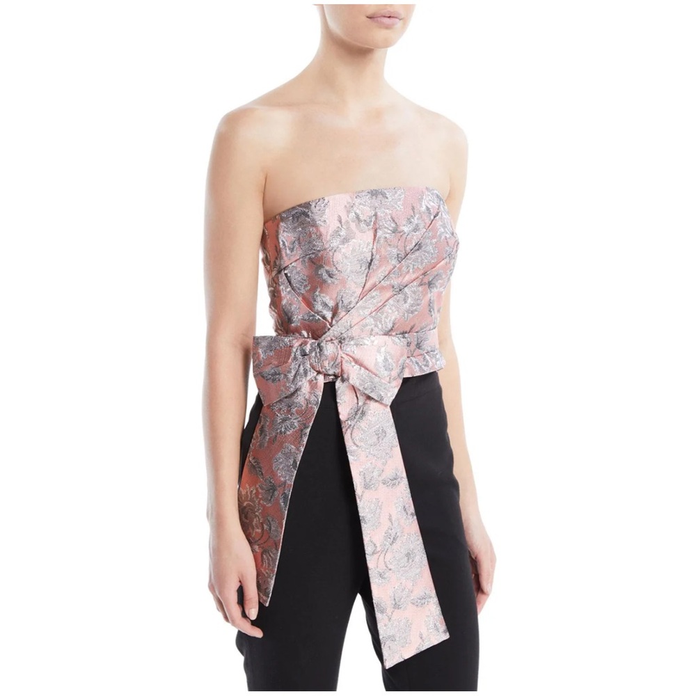 PRADA Pink Metallic Strapless Bustier Top NWT
